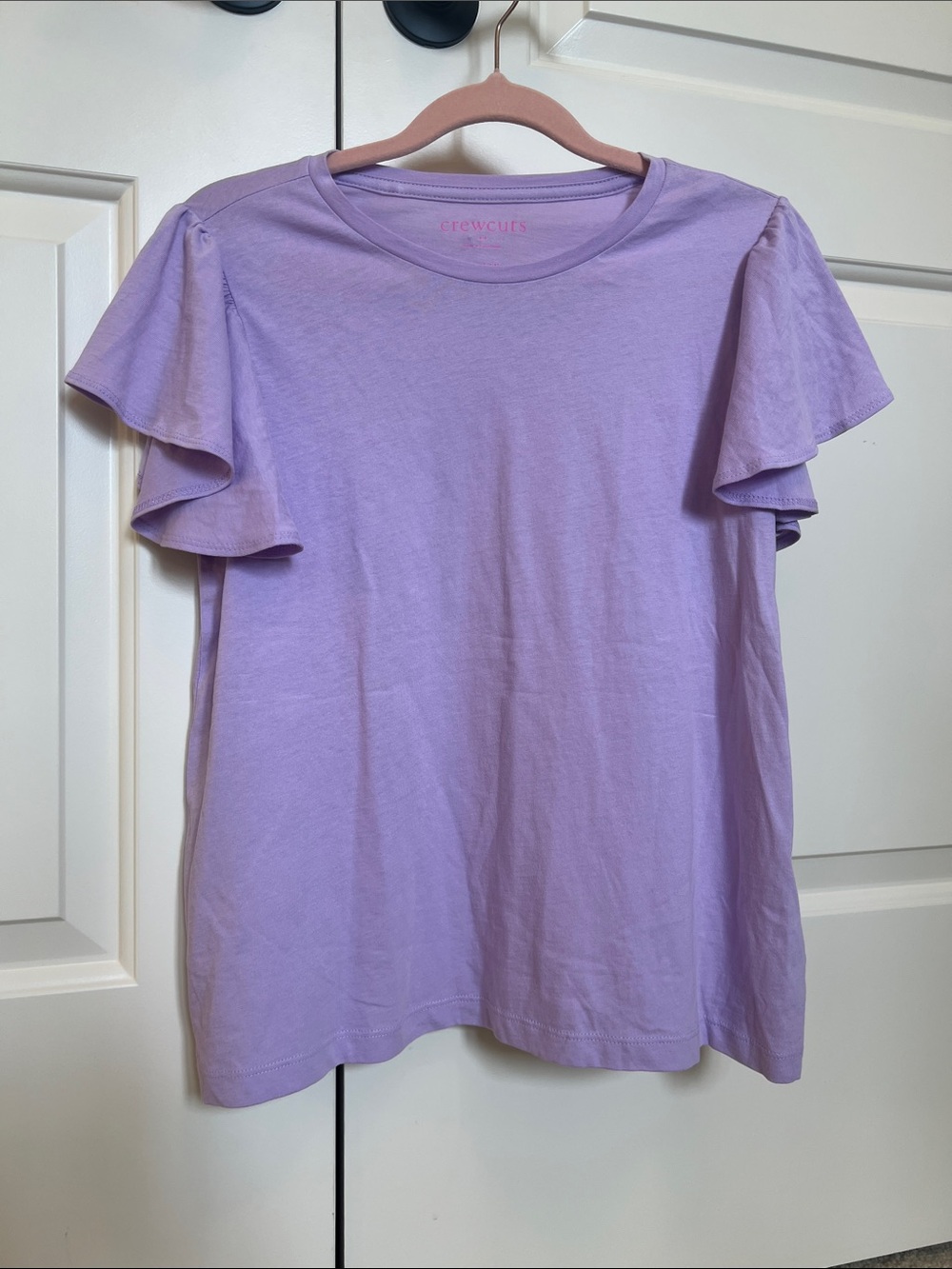 NWT Crewcuts Lilac Ruffle-Sleeve Cotton Tee